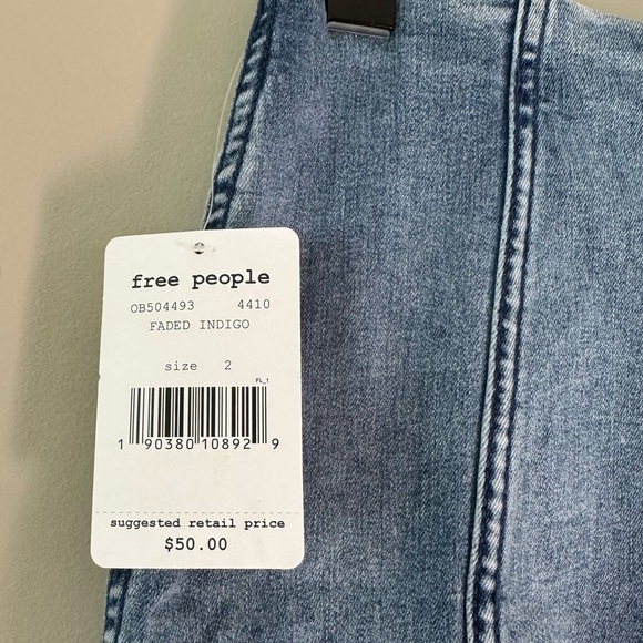 FREE PEOPLE Denim Mini Skirt Faded Indigo Size 2 - Picture 2 of 11